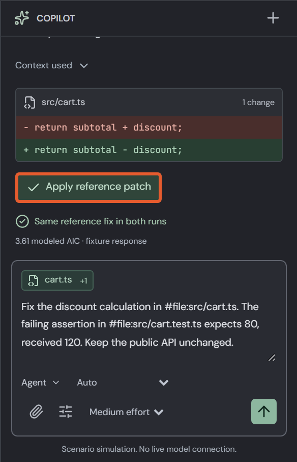 1. Apply reference patch in Copilot Chat.